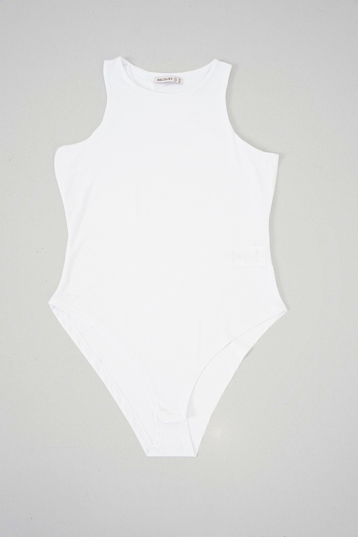 Image of Kadın Halter Yaka Çıtçıtlı Body 972 - Beyaz