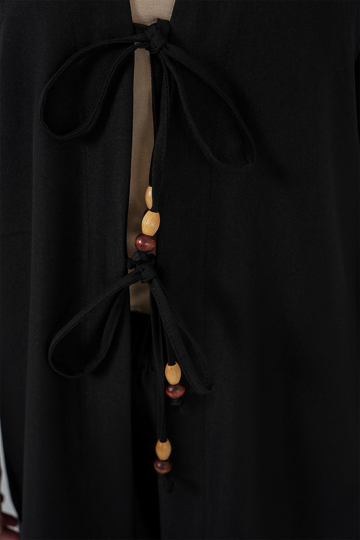 Image of Kadın Keten Kimono İkili Takım 6727 - Siyah