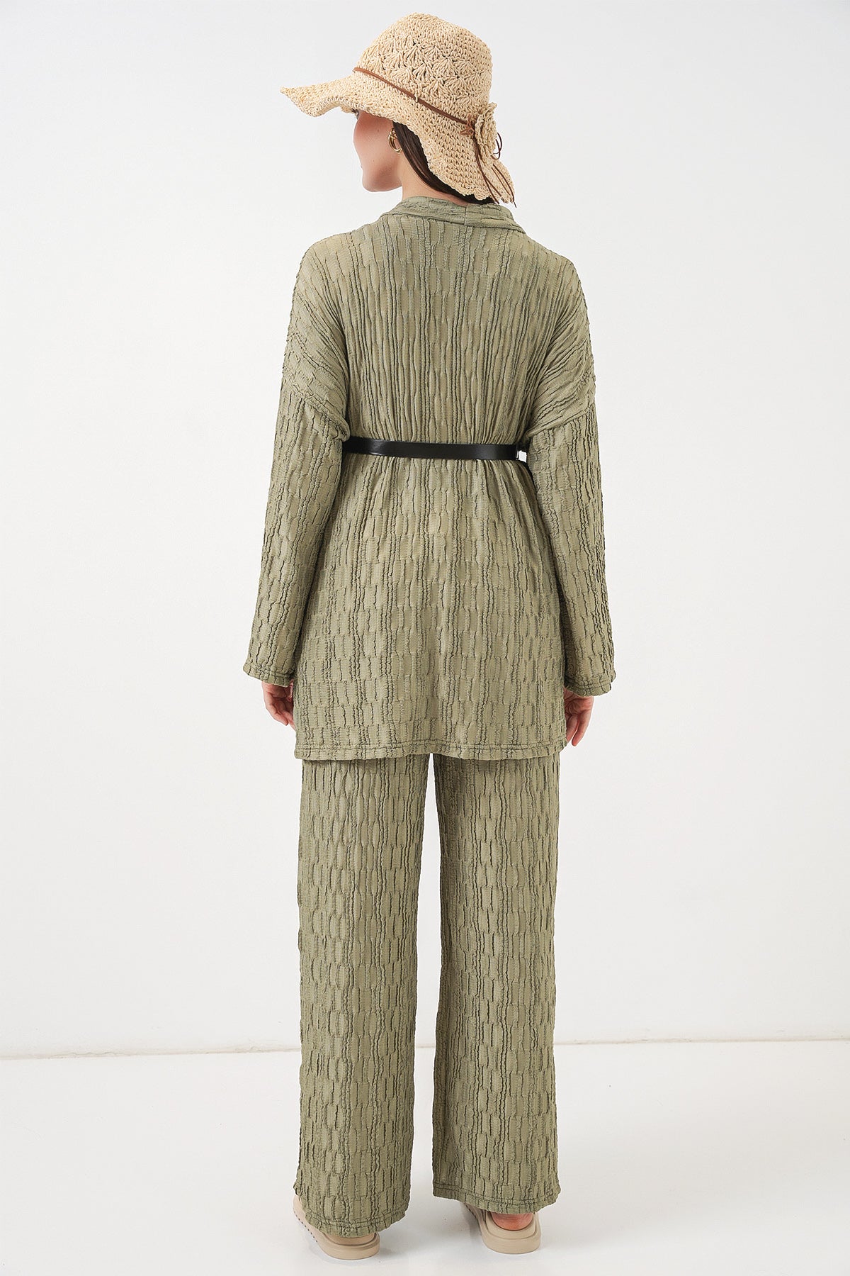 Image of Kadın Kimono Pantolon İkili Takım 30078 - Çağla