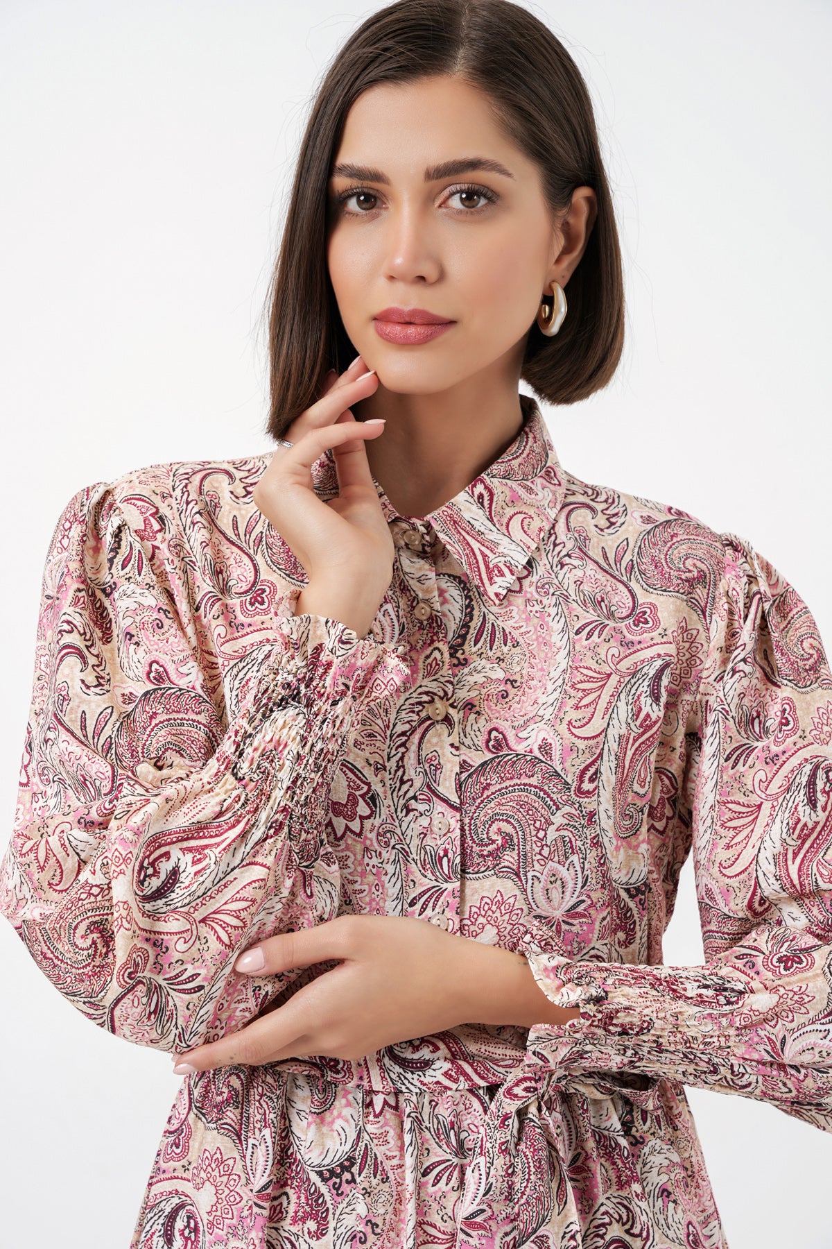 Image of Kadın Kuşaklı Tesettür Elbise 2589 - Pembe