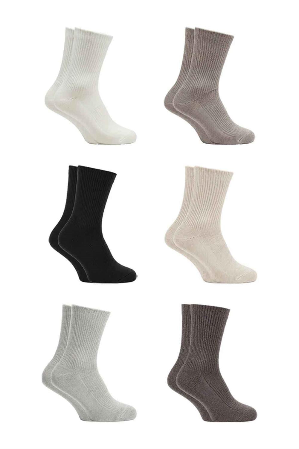 Image of Kadın Lambswool Yün Kışlık Kalın Soket Çorap 6'Lı Paket