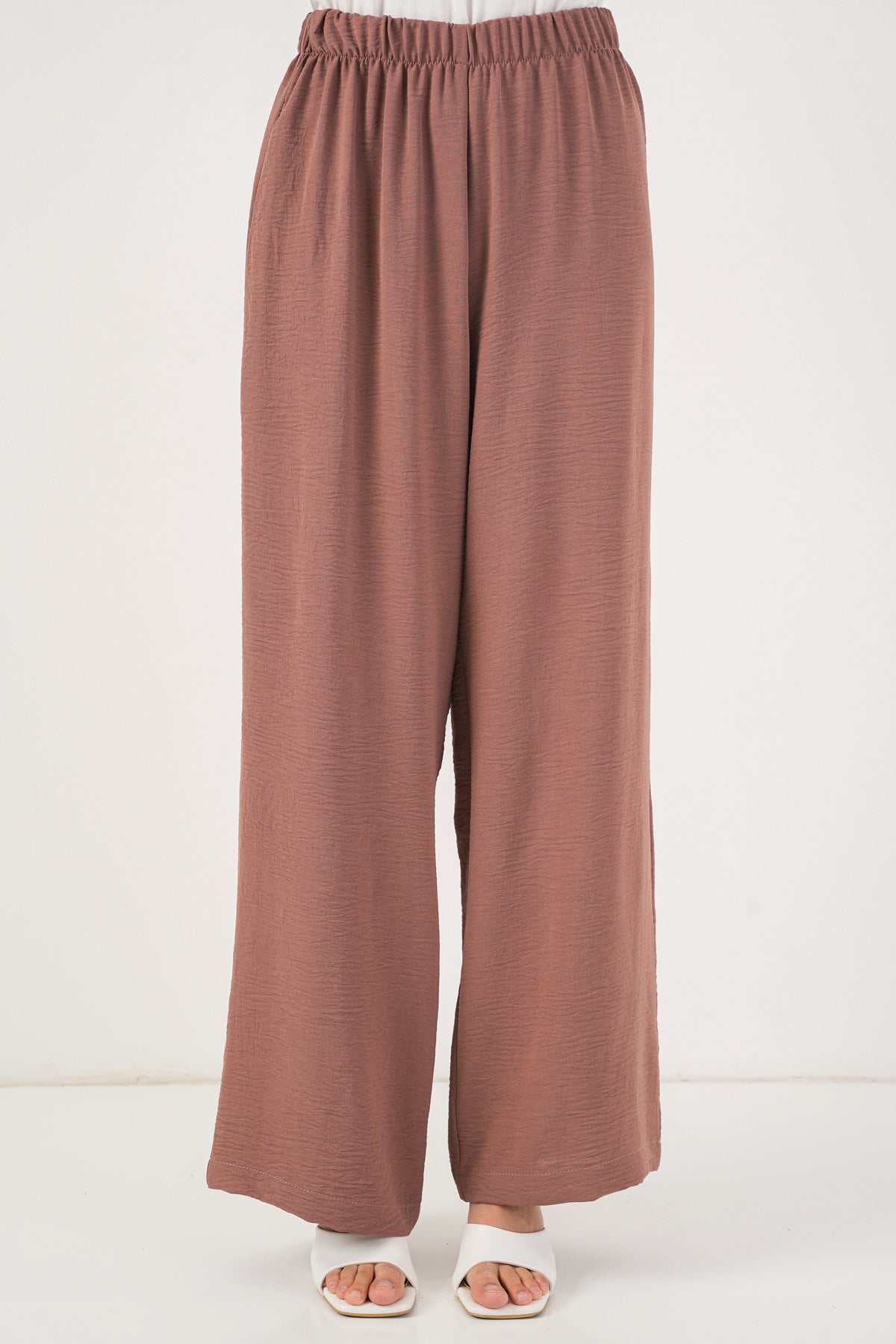 Image of Kadın Önü Bağcıklı Tunik Pantolon İkili Takım 6744 - D.Gül Kurusu
