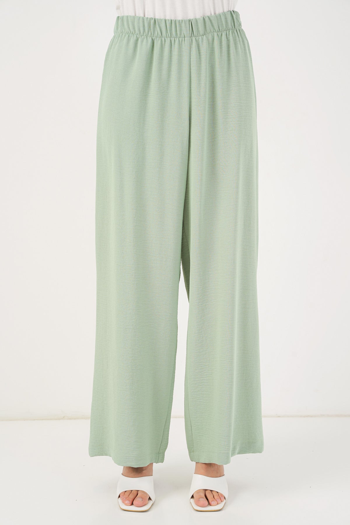 Image of Kadın Önü Bağcıklı Tunik Pantolon İkili Takım 6744 - Mint