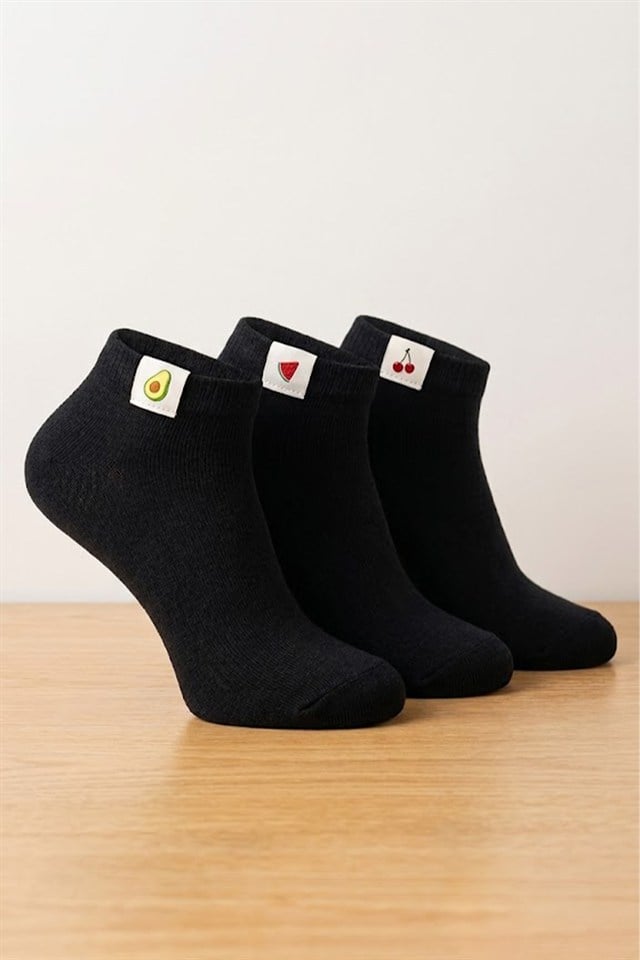 Image of Women's Cotton Ankle Socks, Colorful, 3-Pack