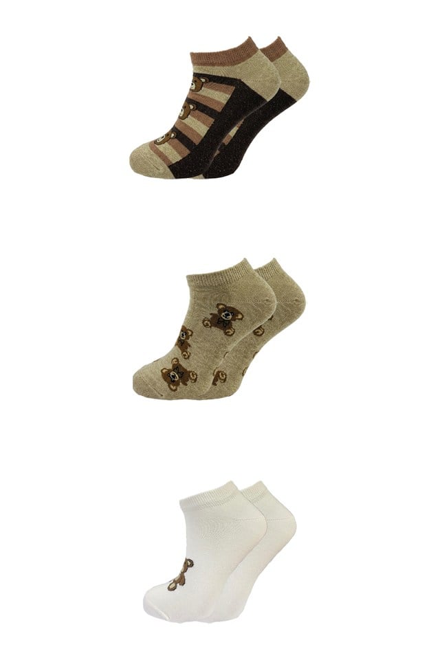Image of Women's Cotton Ankle Socks, Colorful, 3-Pack