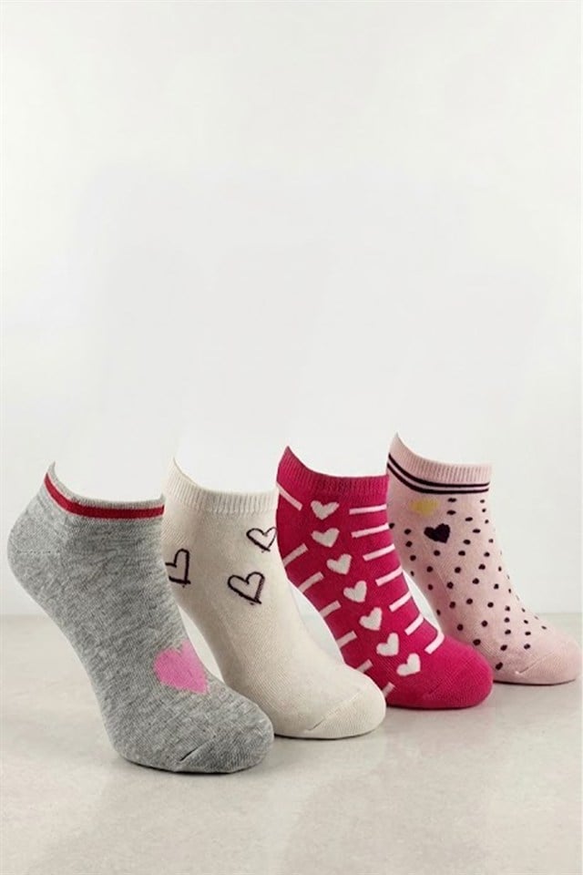 Image of Women's Cotton Ankle Socks, Colorful, 4-Pack