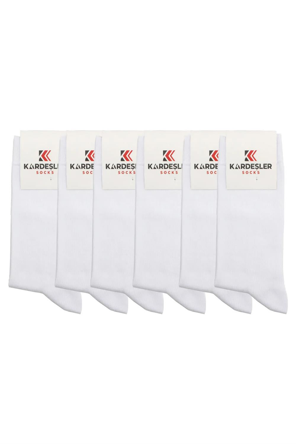 Image of Kadın Pamuklu Soket Uzun Çorap Beyaz 6'Lı Paket