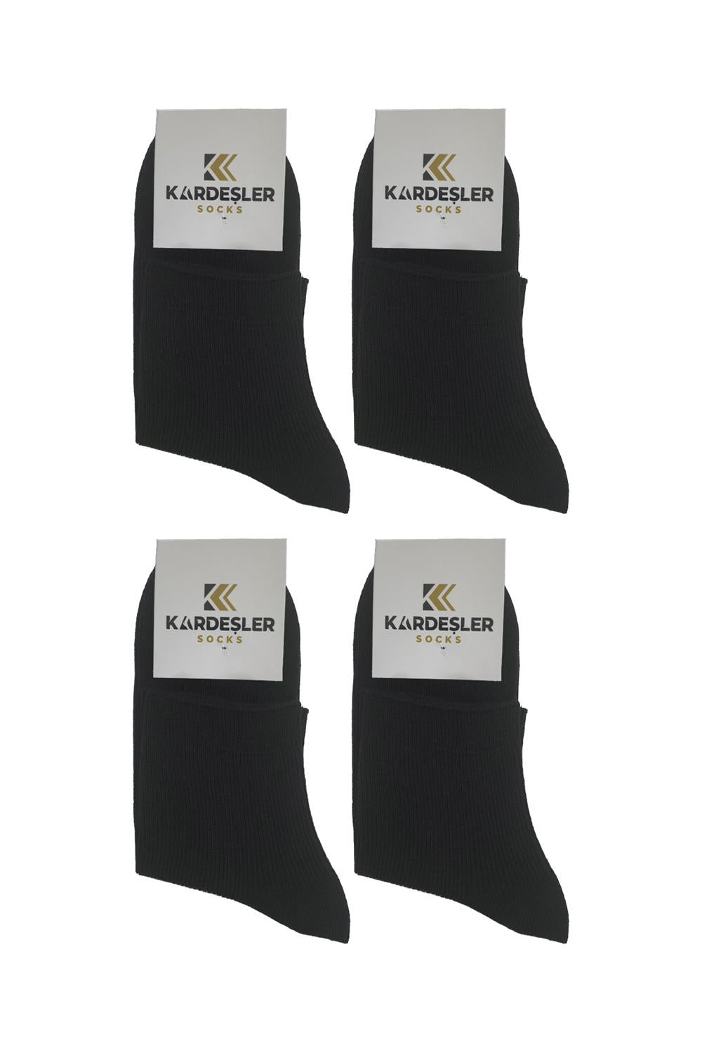 Image of Women's Cotton Ankle Tennis Socks Black, 4-Pack