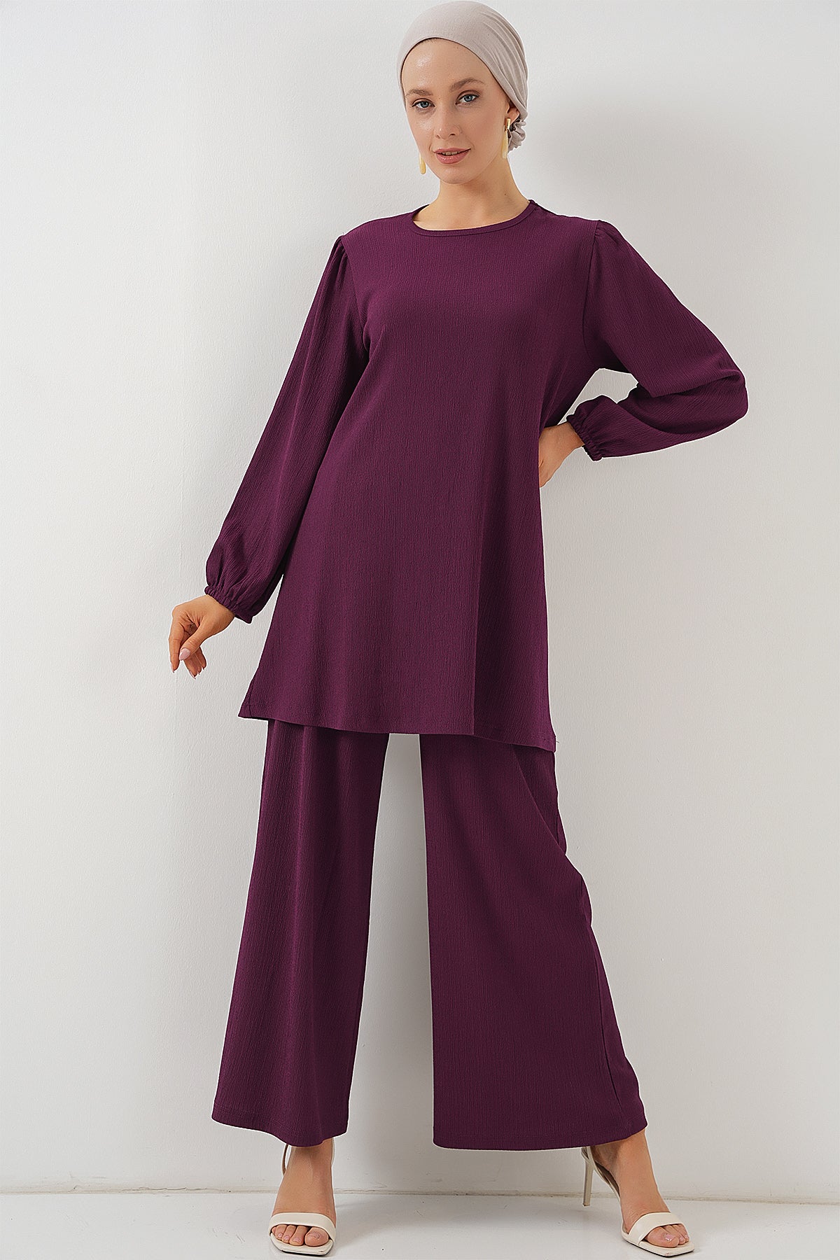 Image of Kadın Tunik Pantolon Alt Üst Takım 6663 - Mor