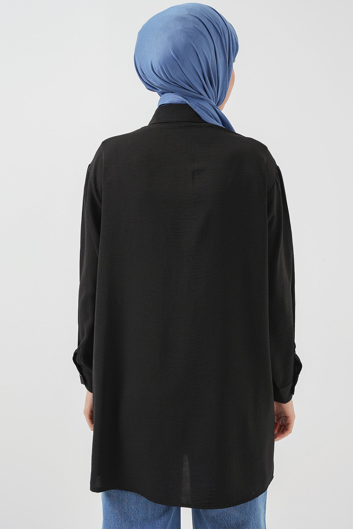 Image of Kadın Uzun Gömlek Tunik 5945 - Siyah