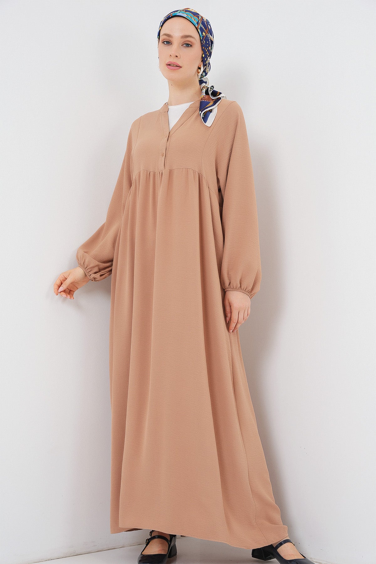 Image of Rochie lungă hijab pentru femei 2525 - Biscuit