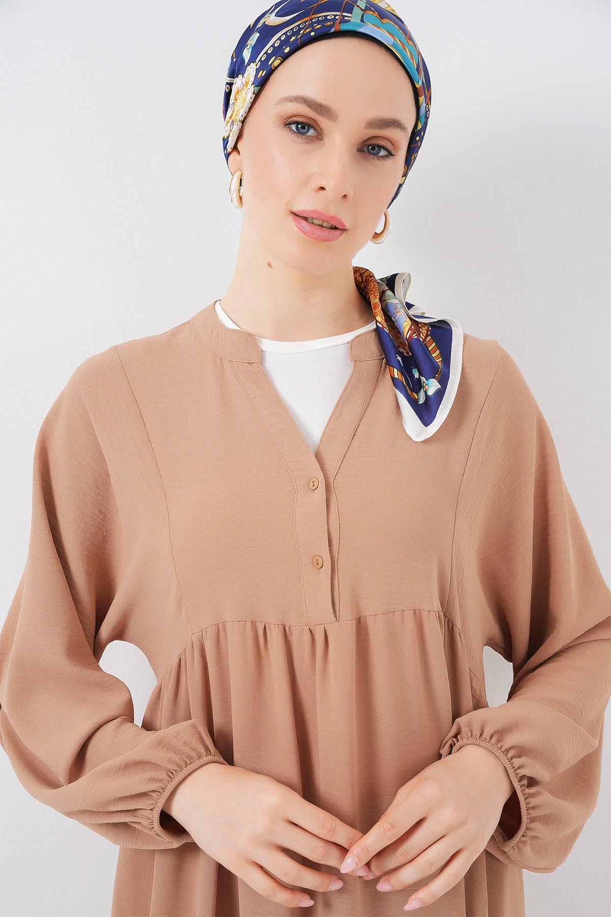 Image of Rochie lungă hijab pentru femei 2525 - Biscuit