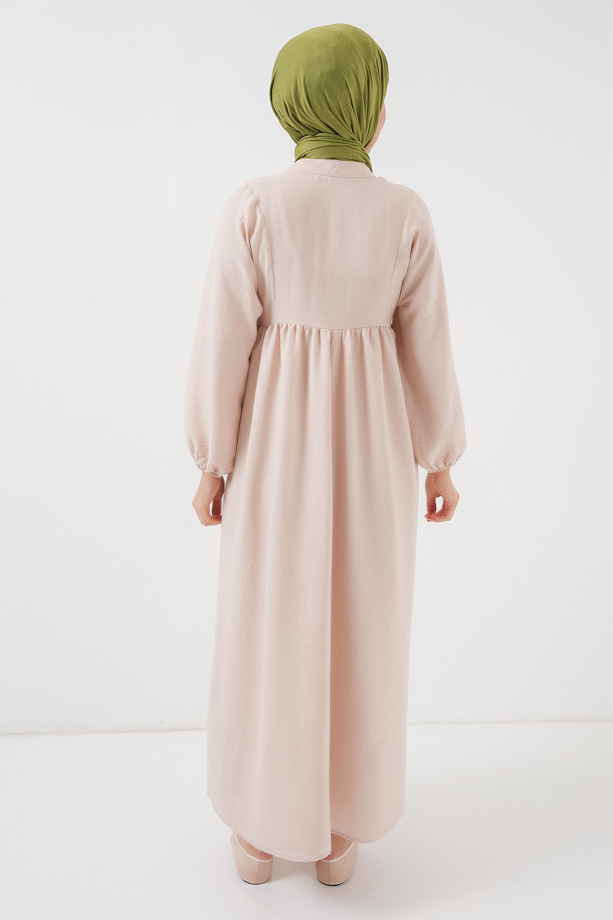 Image of Women's Long Hijab Dress 2525 - Cream