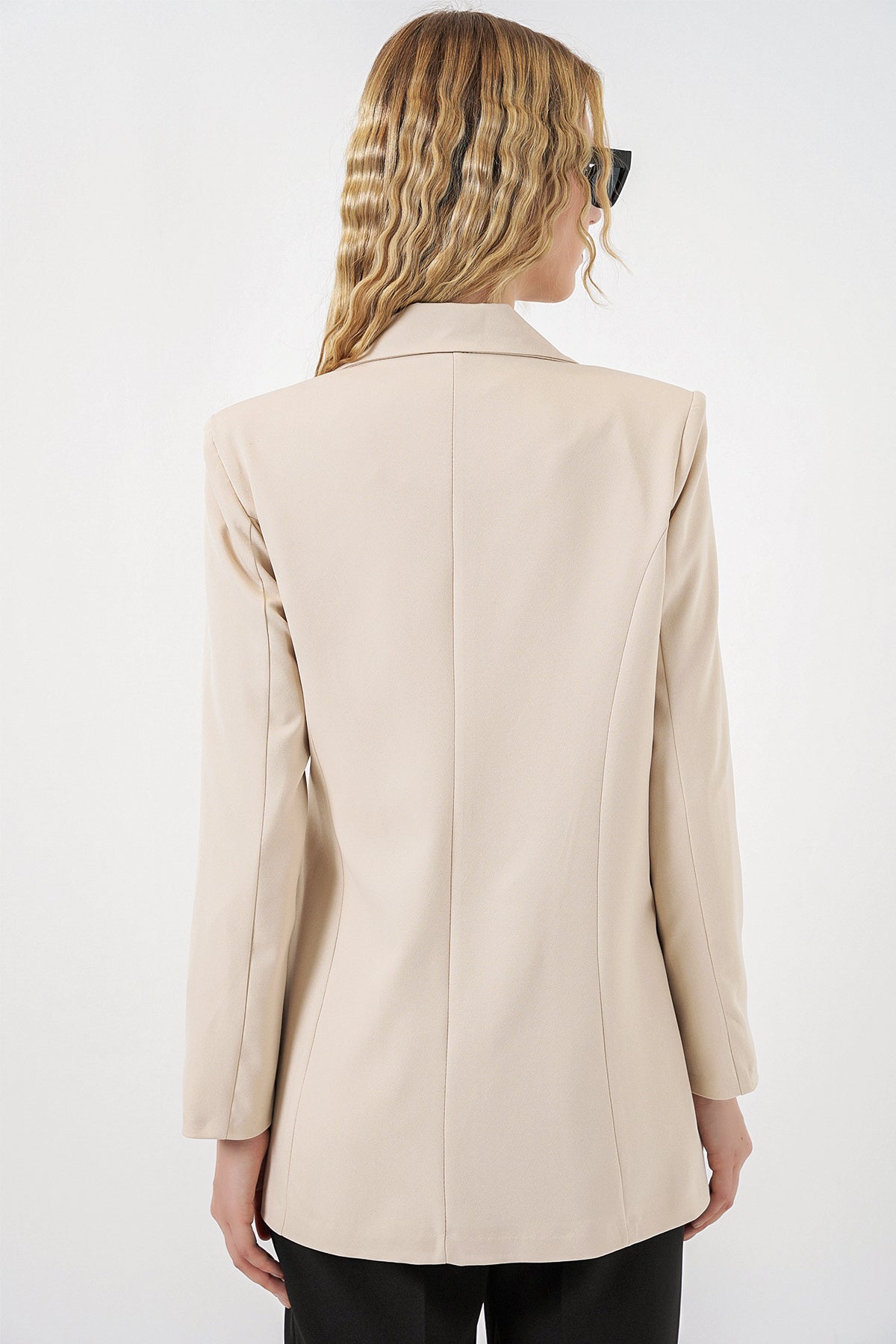 Image of Kadın Yandan Bağlamalı Blazer Ceket 0750 - Bej