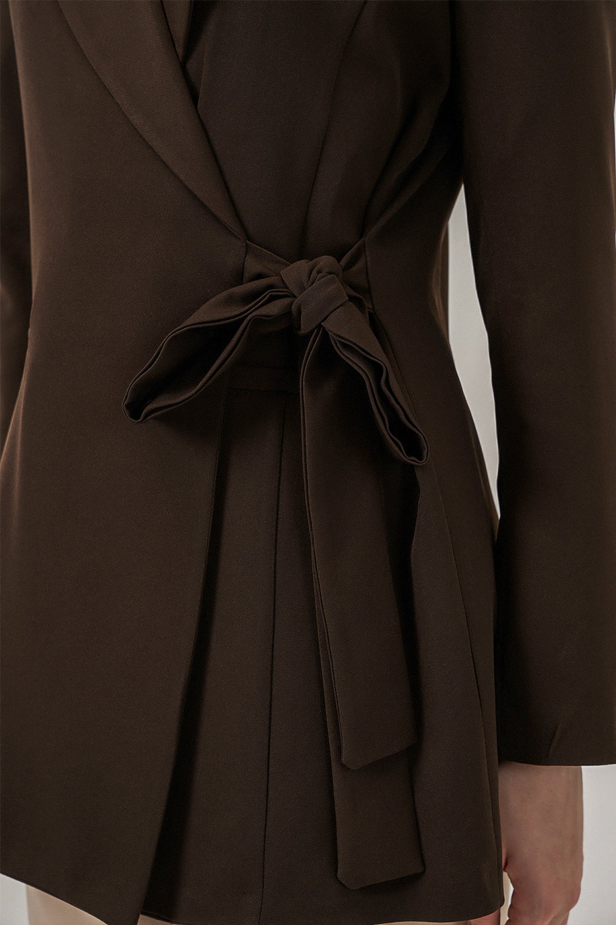 Image of Kadın Yandan Bağlamalı Blazer Ceket 0750 - Kahverengi