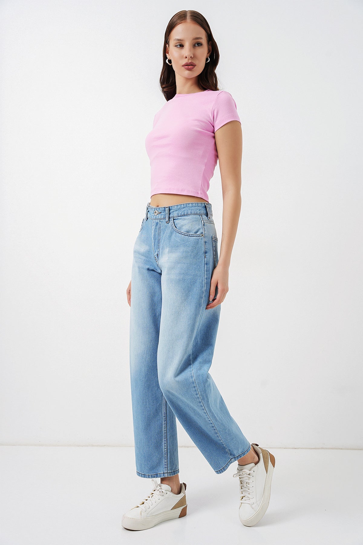 Image of Kadın Yüksek Bel Kot Pantolon 30081 - Açık Mavi