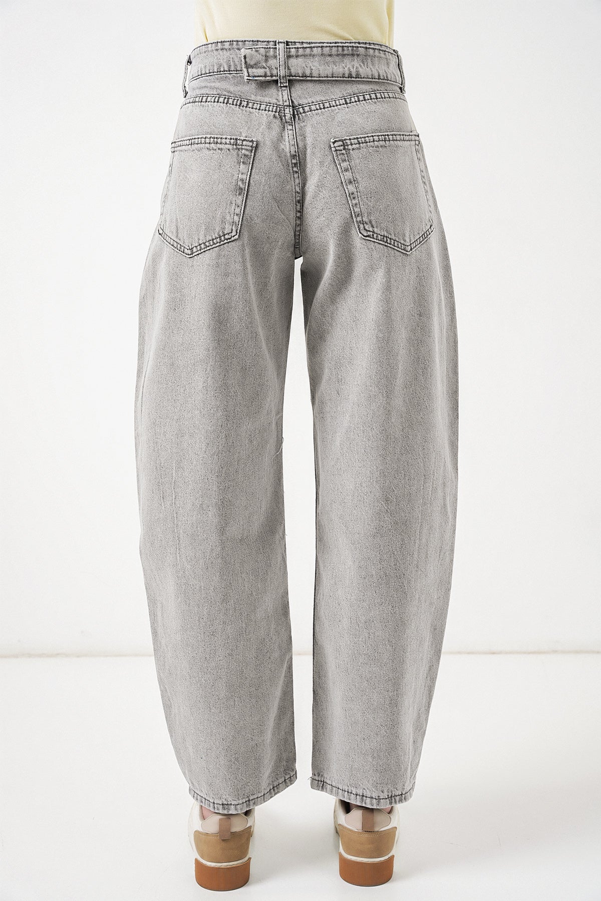 Image of Kadın Yüksek Bel Kot Pantolon 30081 - Gri