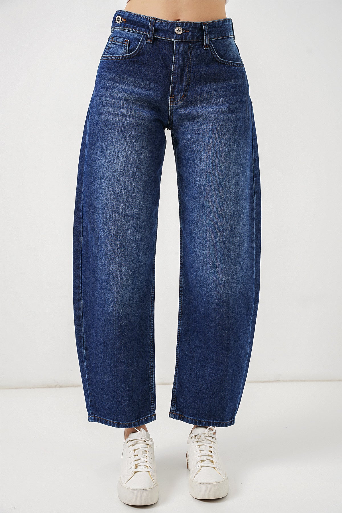 Image of Women's High-Waisted Jeans 30081 - Navy Blue