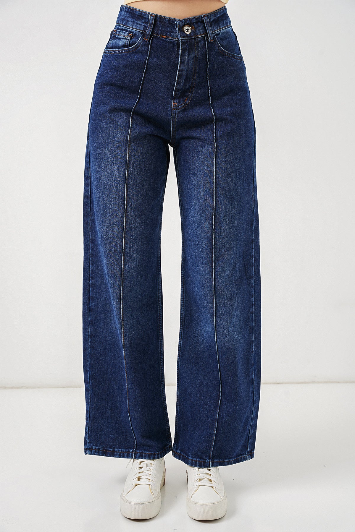 Image of Kadın Yüksek Bel Kot Pantolon 30082 - Lacivert
