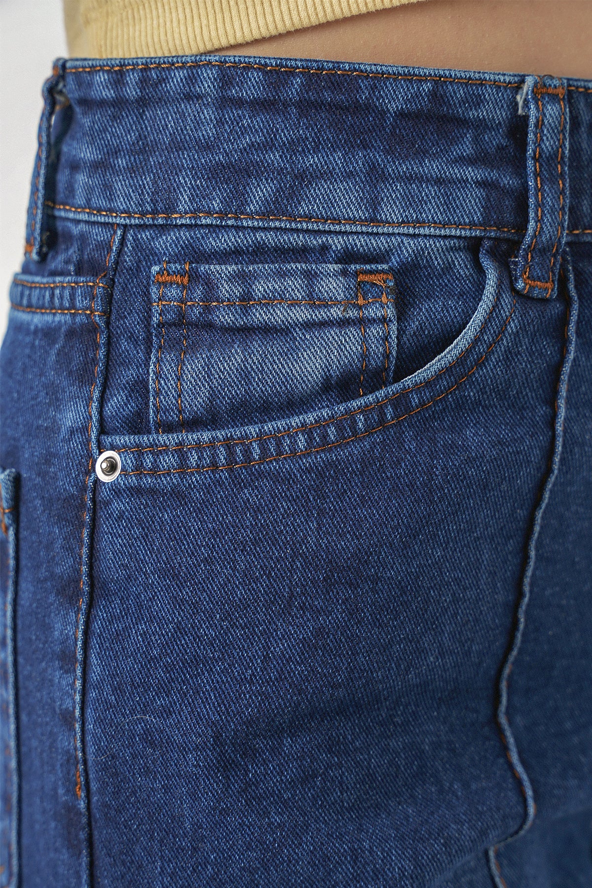Image of Kadın Yüksek Bel Kot Pantolon 30082 - Lacivert