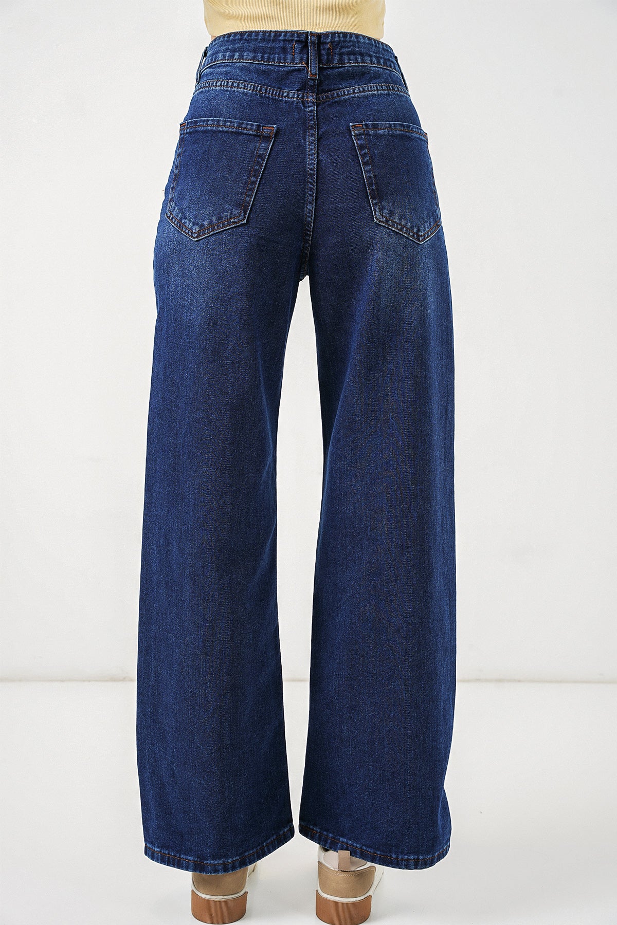 Image of Kadın Yüksek Bel Kot Pantolon 30082 - Lacivert