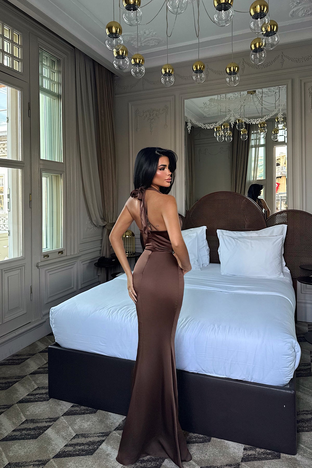 Image of Acı Kahve Sartoria Uzun Elbise ATE-3508