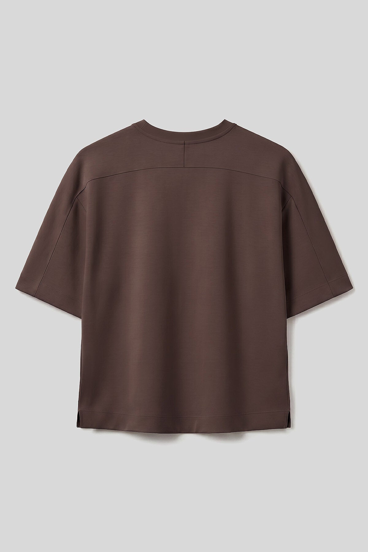 Image of Kahverengi O Yaka Oversize Kısa Kollu Kadın T-Shirt - 97316