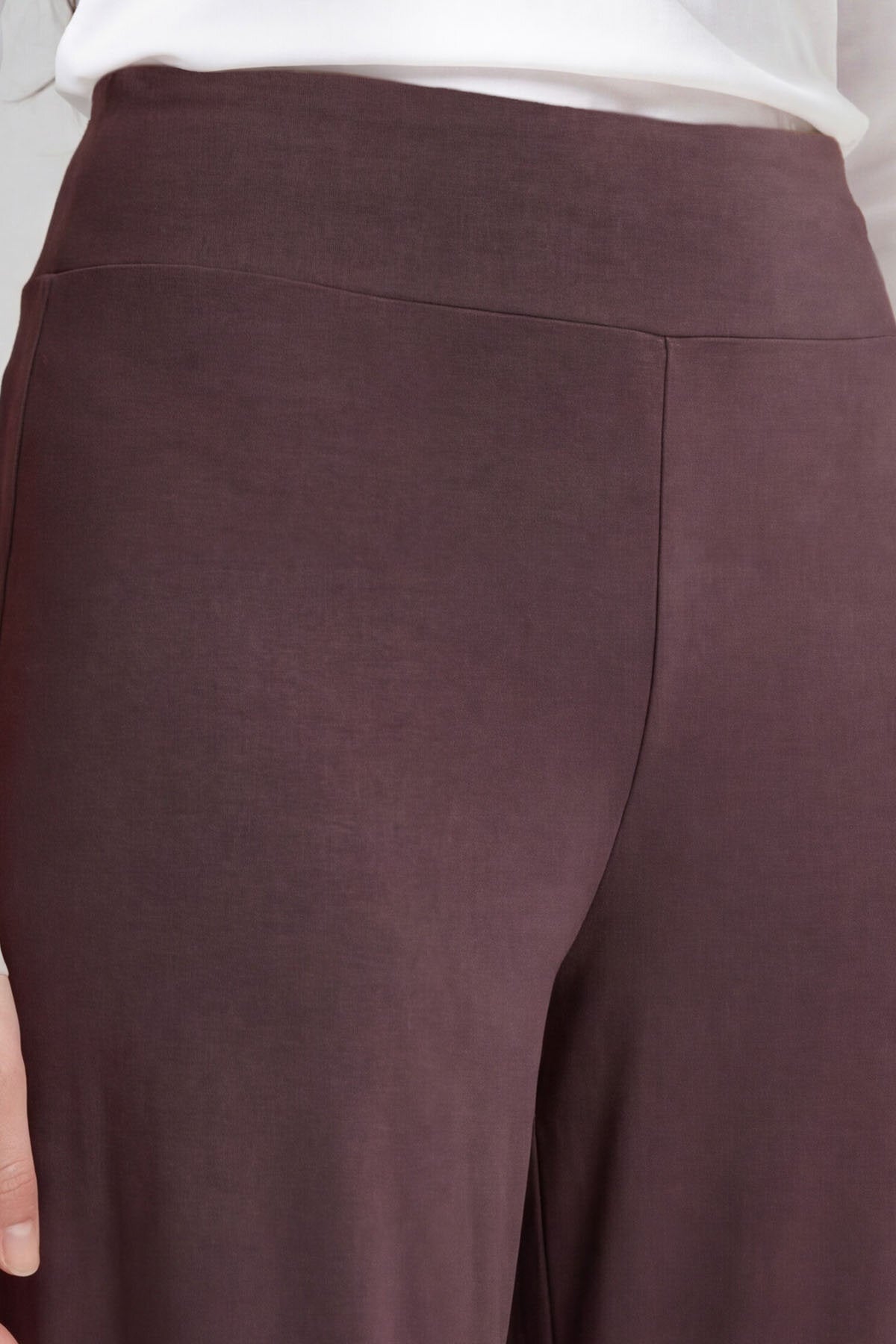 Image of Kahverengi Comfort Fit Geniş Paça Korsajlı Palazzo Kadın Pantolon - 94681