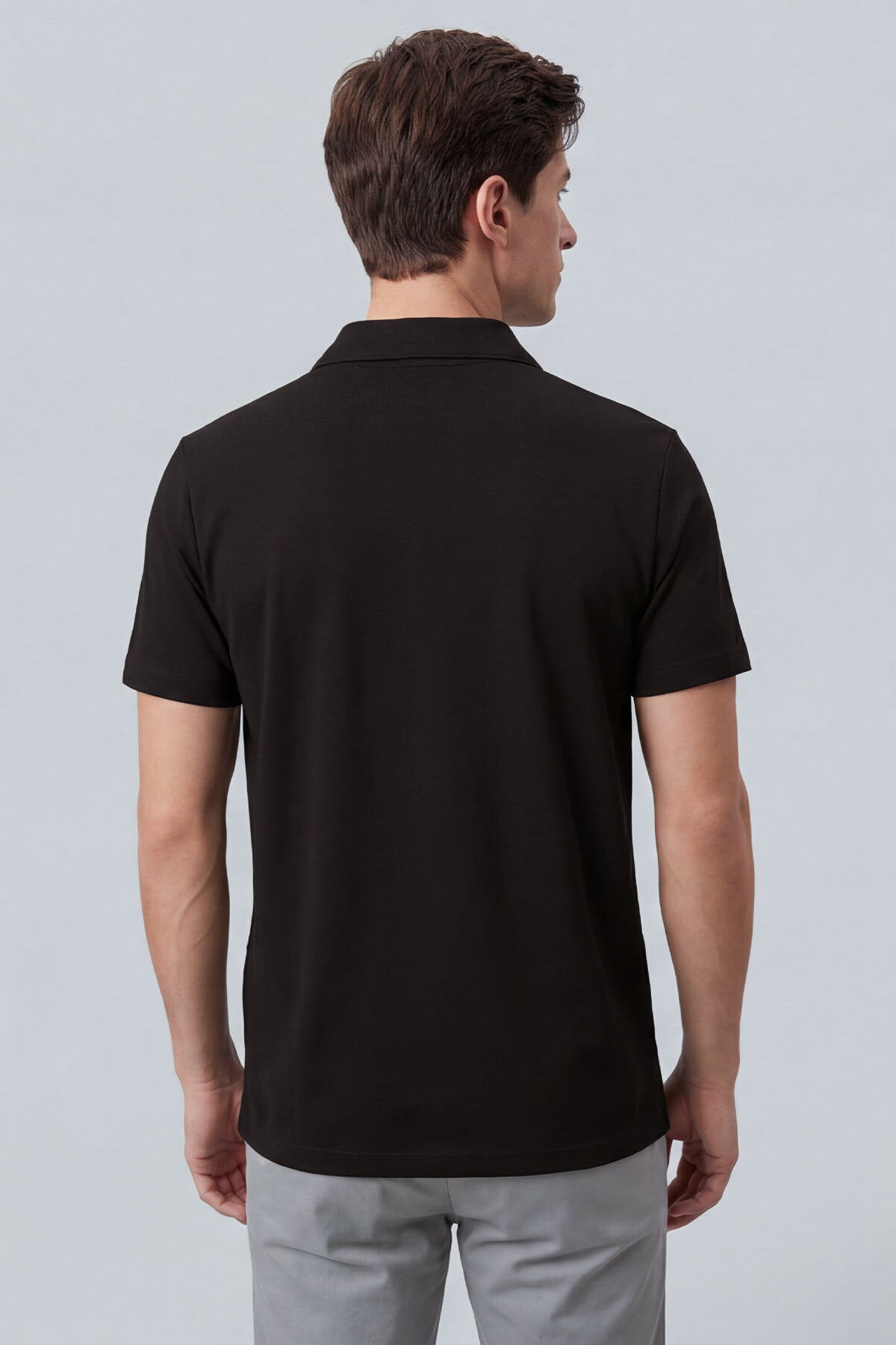 Image of Kahverengi Rahat Form Yumuşak Dokulu Polo Yaka Erkek T-Shirt - 88496