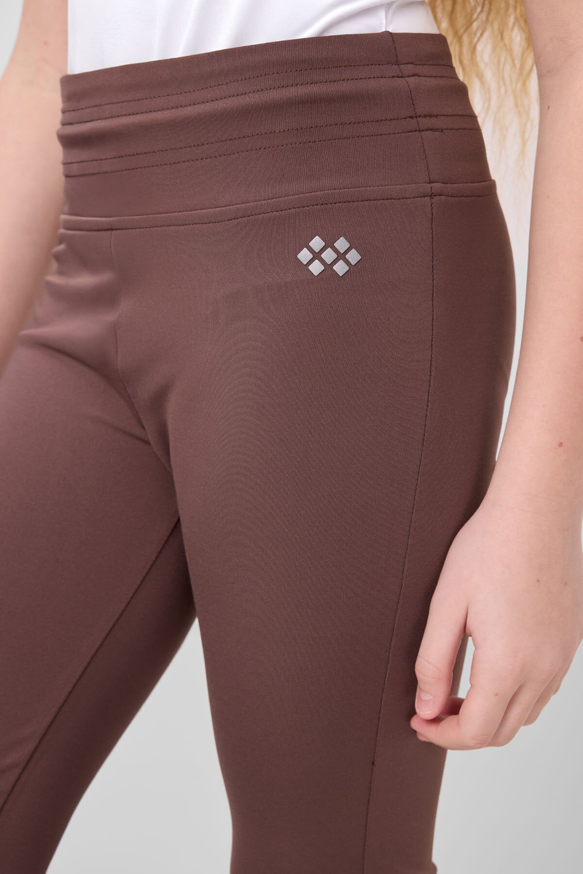Image of Kahverengi Esnek Standart Fit Basic Performans İspanyol Paça Kız Çocuk Tayt - 75193