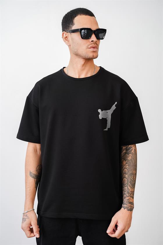 Image of Tricou unisex supradimensionat cu imprimeu karate