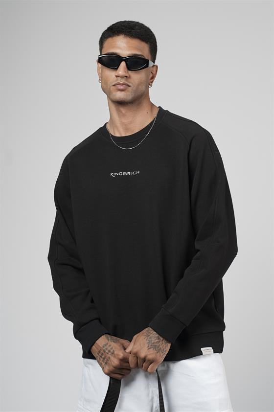 Image of Kingbrich Printed Raglan Sleeve Oversize Sweatshirt