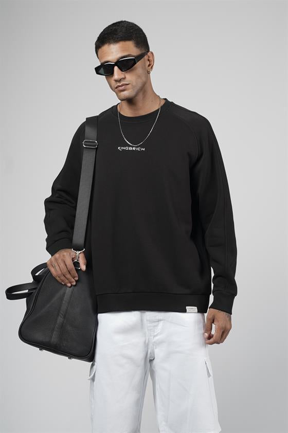 Image of Kingbrich Printed Raglan Sleeve Oversize Sweatshirt