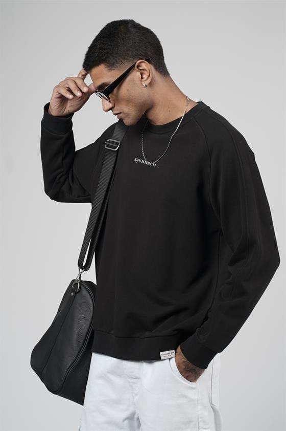 Image of Kingbrich Printed Raglan Sleeve Oversize Sweatshirt