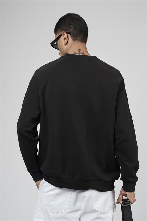 Image of Kingbrich Printed Raglan Sleeve Oversize Sweatshirt