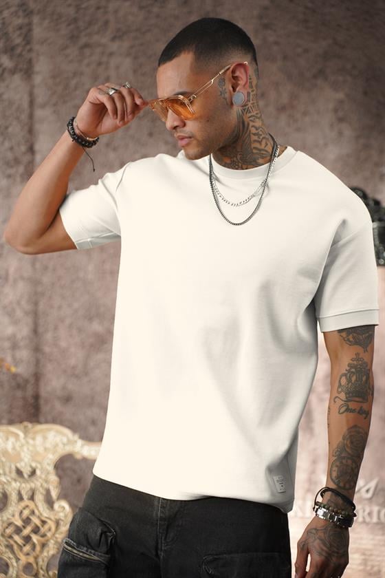 Image of Kingbrich Crew Neck Cotton Semi-Oversize Fit Men's T-Shirt
