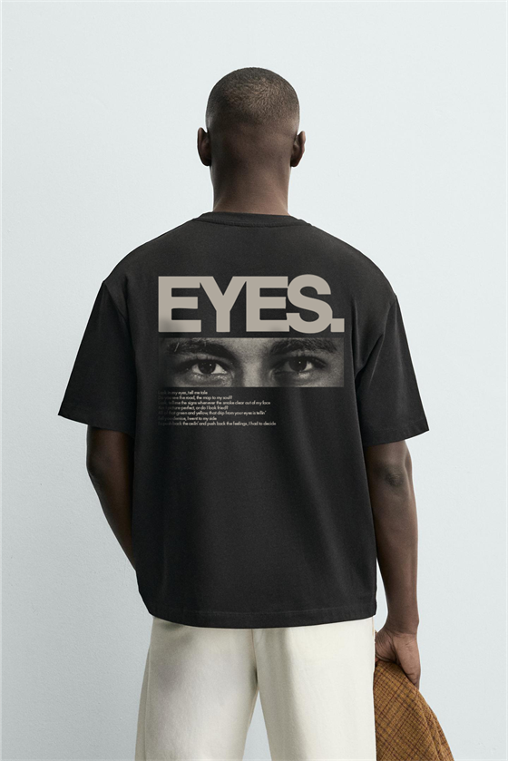 Image of Tricou bărbătesc supradimensionat cu imprimeu Kingbrich Eyes