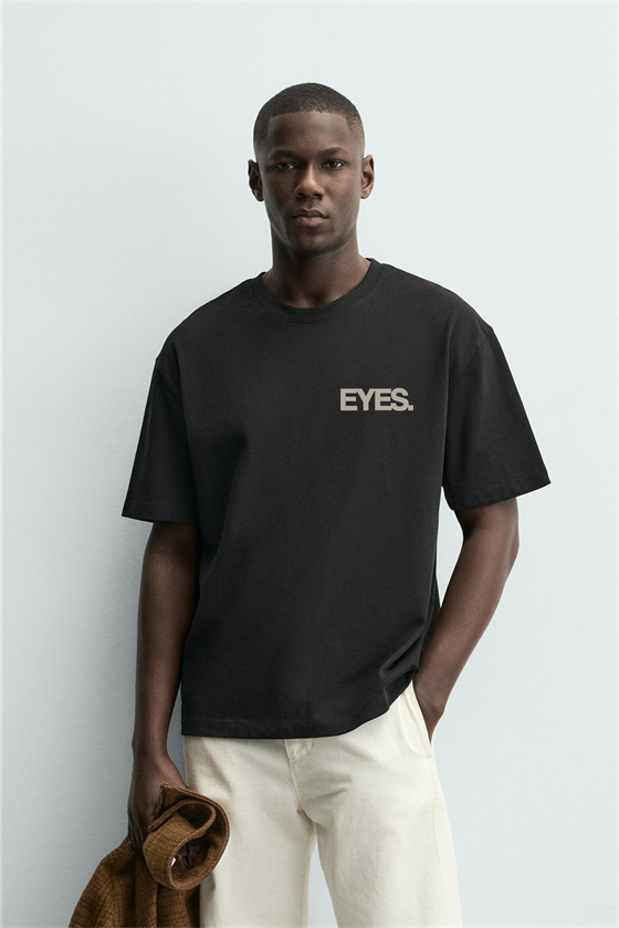 Image of Tricou bărbătesc supradimensionat cu imprimeu Kingbrich Eyes