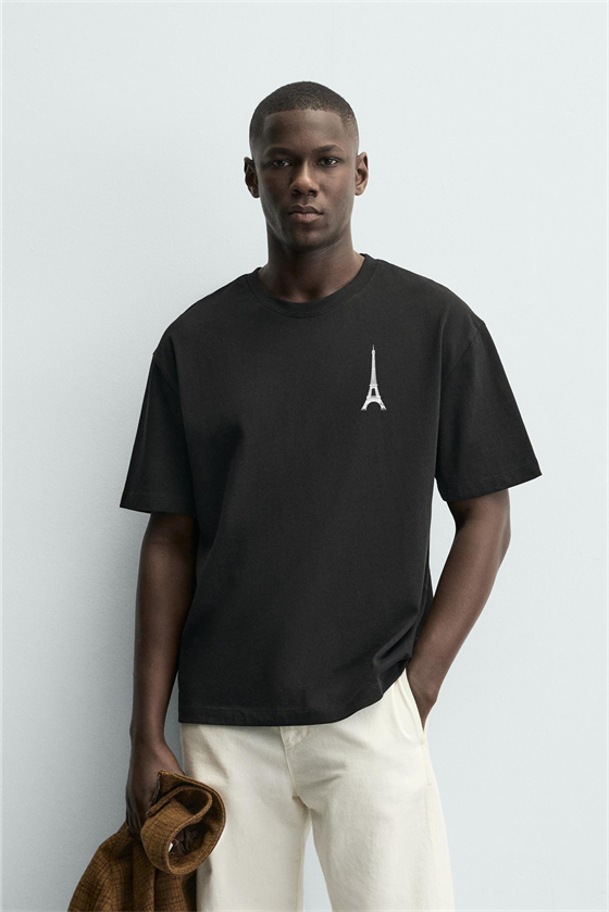 Image of Tricou Kingbrich Paris Flight Oversize pentru bărbați