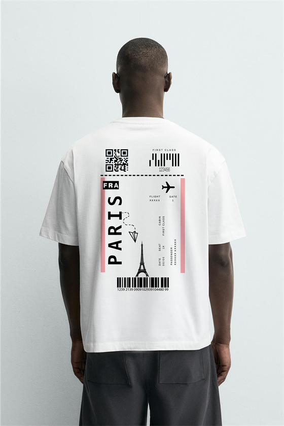 Image of Tricou Kingbrich Paris Flight Oversize pentru bărbați