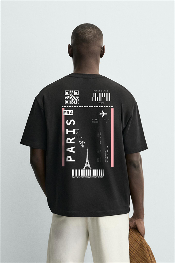 Image of Tricou Kingbrich Paris Flight Oversize pentru bărbați