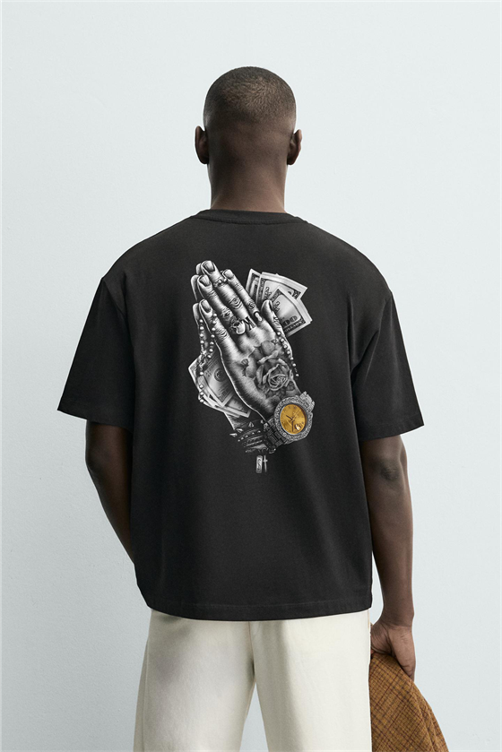 Image of Tricou Kingbrich USD cu imprimeu supradimensionat pentru bărbați
