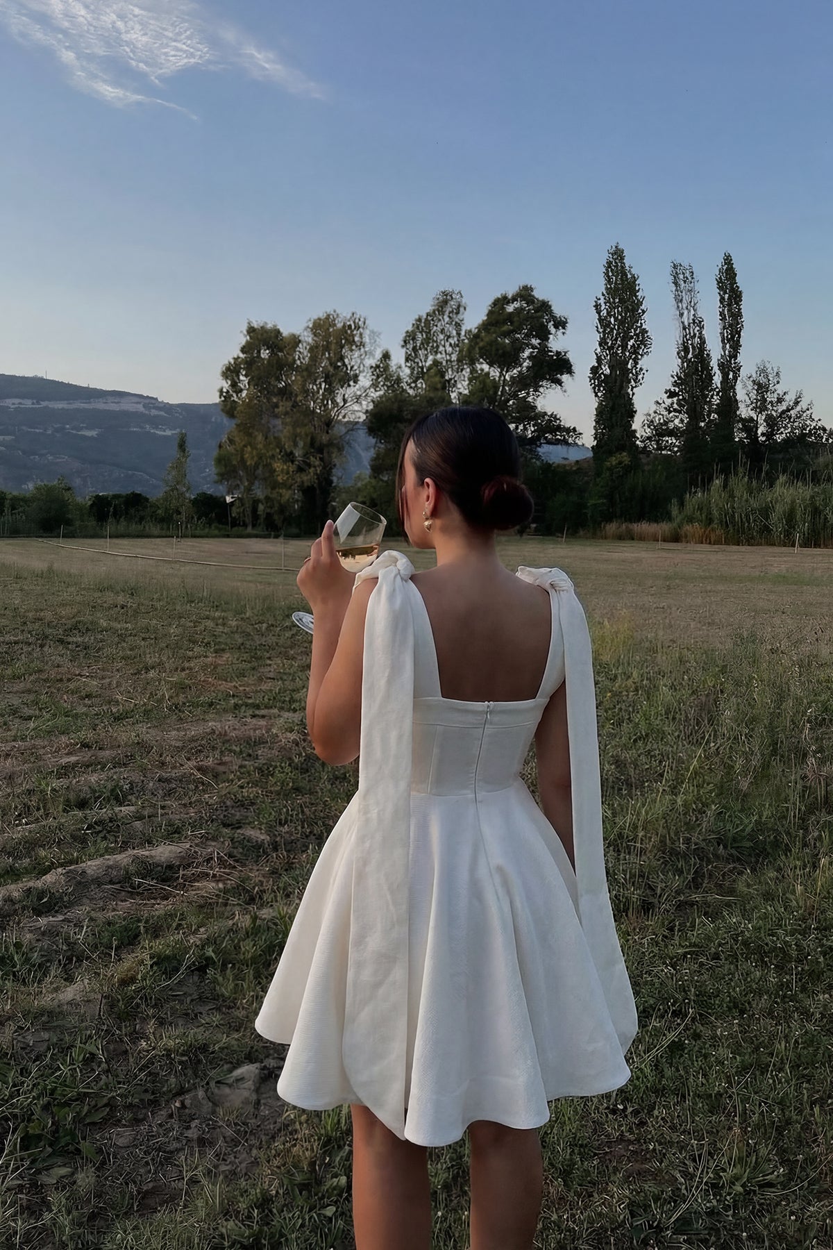 Image of Kırık Beyaz Quillion keten elbise ATE-3207