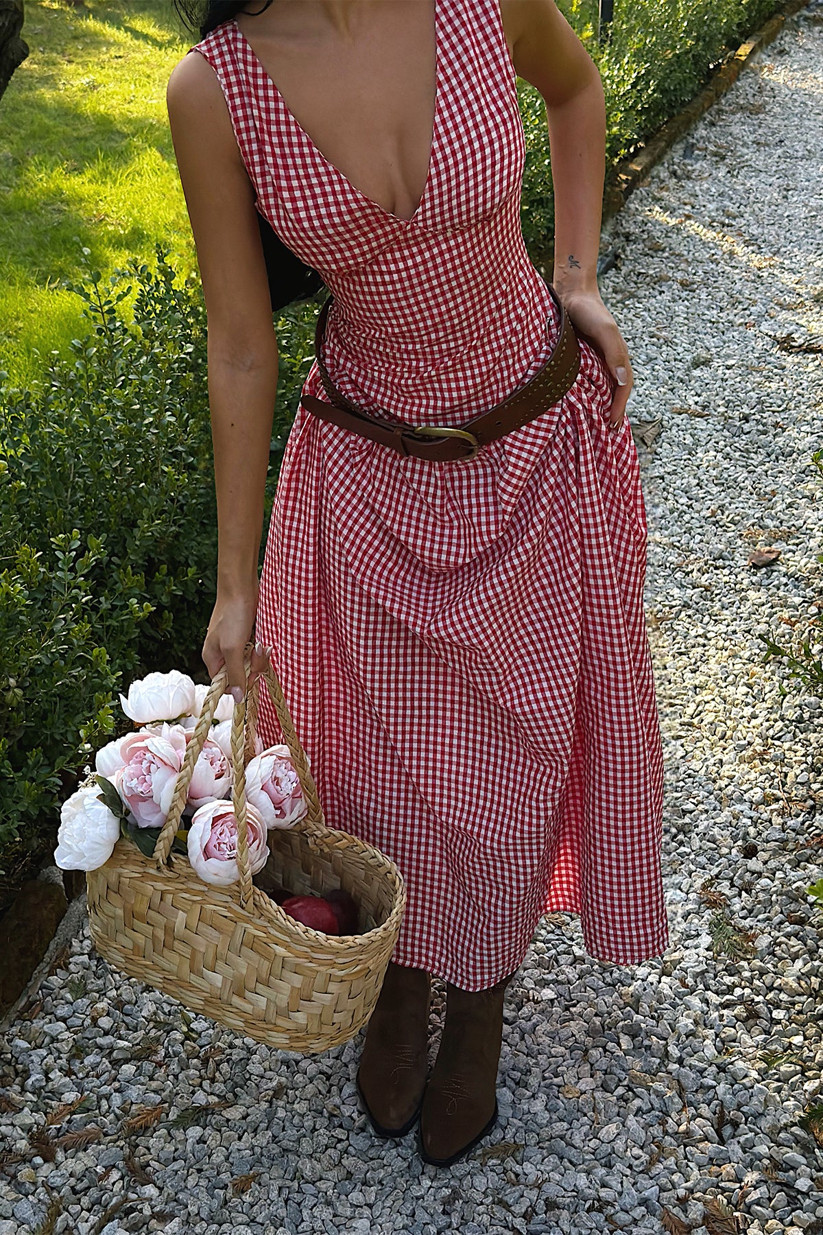 Image of Kırmızı Plaid Elbise ATE-4929