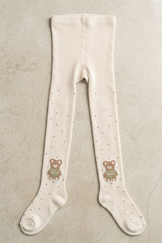 Image of Girl's Cotton Tights with Pattern