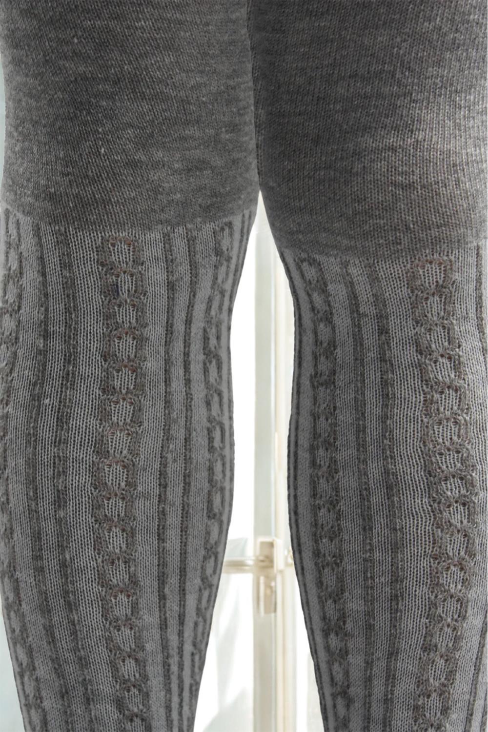 Image of Girls' Cotton Chain Pattern Tights Grey