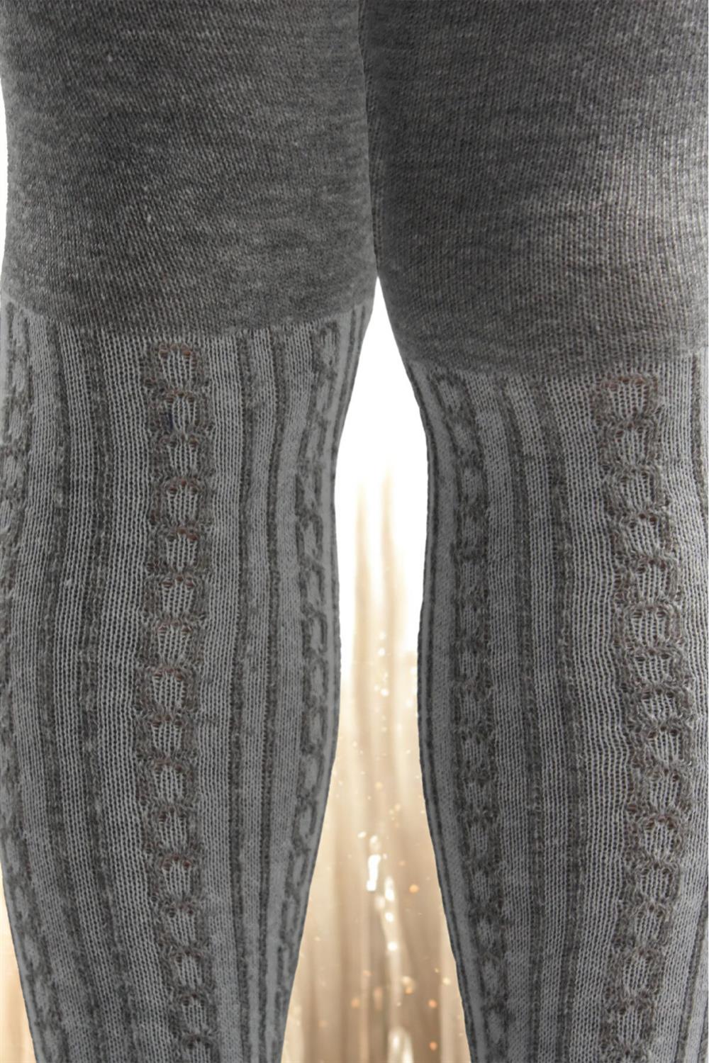 Image of Girls' Cotton Chain Pattern Tights Grey