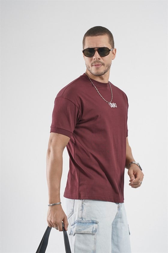 Image of Men's Plain Basic T-Shirt with Ribbed Sleeves and Regular Fit