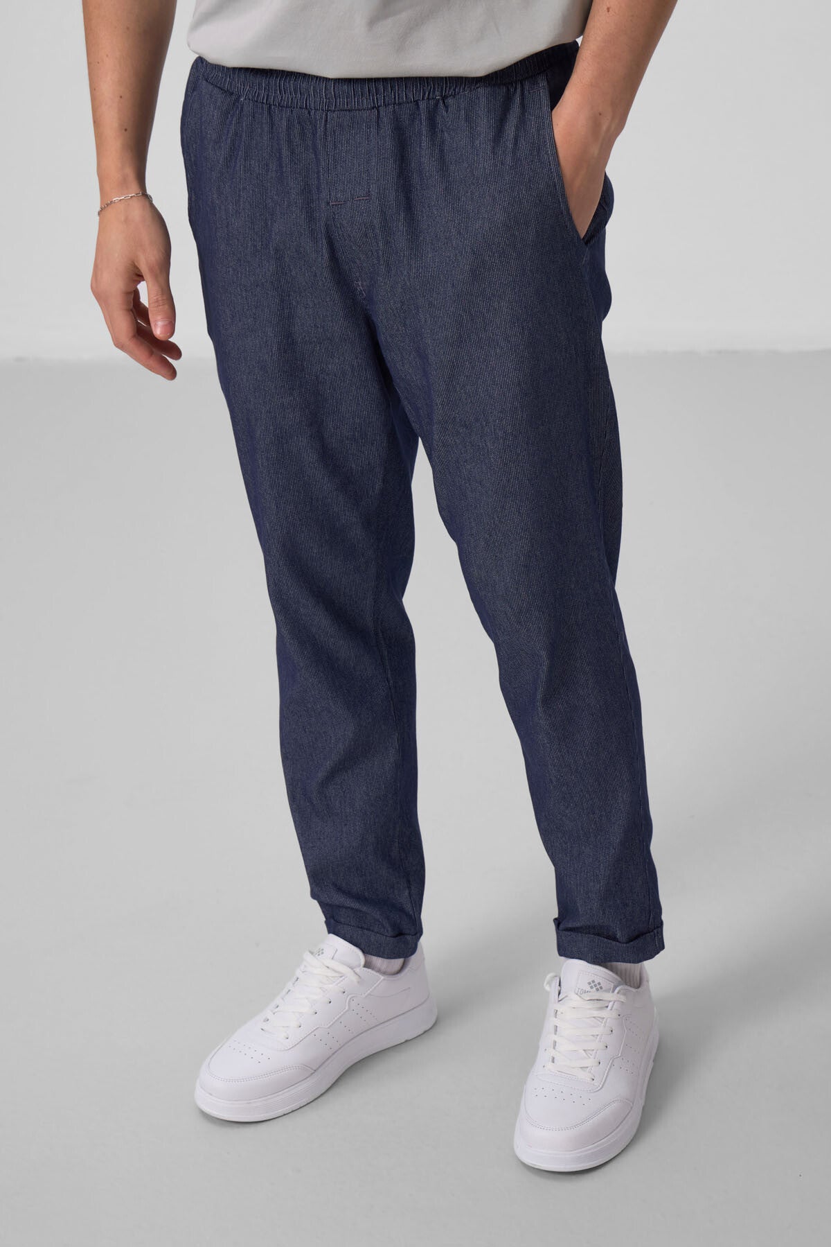 Image of Kot Lacivert Standart Fit Dokuma Hafif Esnek Chino Erkek Pantolon - 82175