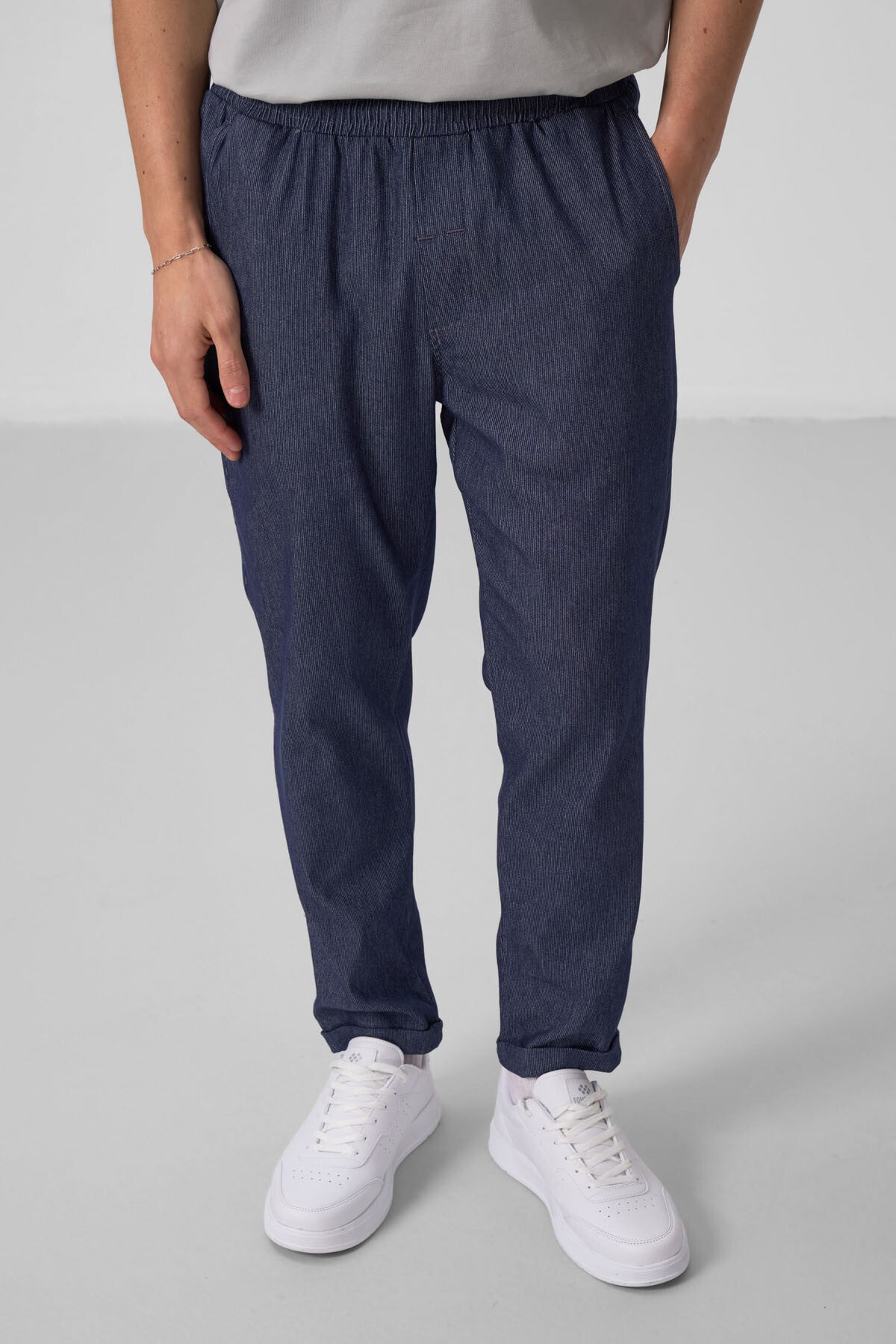 Image of Kot Lacivert Standart Fit Dokuma Hafif Esnek Chino Erkek Pantolon - 82175